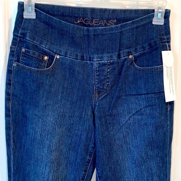 JAG Jeans Hi Rise Boot Leg 5 Pocket Design Faux Zipper Pull-on Closure Size 4 - Picture 4 of 11